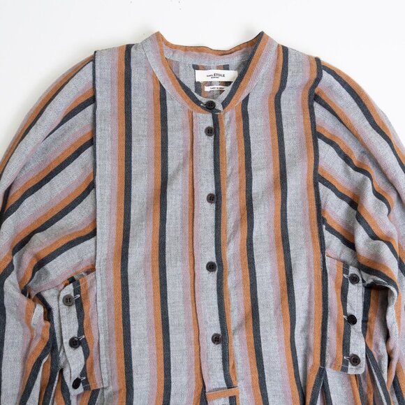 Isabel Marant Étoile Blouse Striped Button Down Shirt Boho FR 36 - Picture 4 of 16